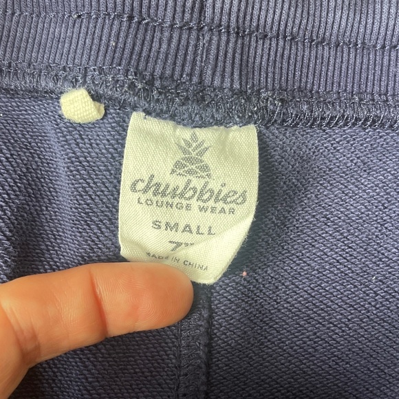 Men’s Chubbies Navy Blue Cotton Blend Lounge Wear 7in Sweat Short Size Small - Picture 4 of 6